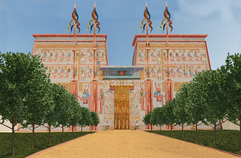 Edfu Temple gateway reconstructions